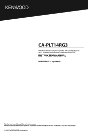 Kenwood CA-PLT14RG3 Operation Manual