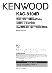 Kenwood KAC-8104D Instruction Manual