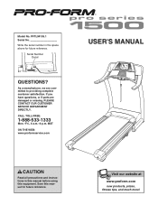 ProForm Pro Series 1500 Treadmill English Manual