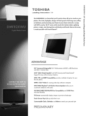 Toshiba DMF82XWU Printable Spec Sheet