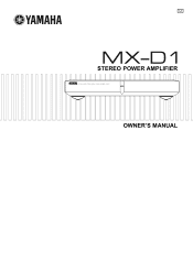 Yamaha MX-D1 Owners Manual