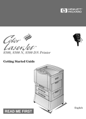 HP Color LaserJet 8500 HP Color LaserJet 8500,8500 N, 8500 DN Printer - Getting Started Guide, C3983-90901