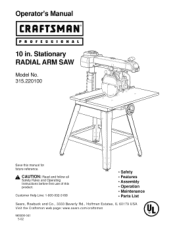 Craftsman #10402 Operation Manual