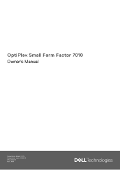 Dell OptiPlex Small Form Factor 7010 Owners Manual