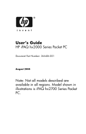 HP FA674B HP iPAQ hx2000 series Pocket PC - User's Guide