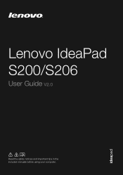 Lenovo S206 Laptop User's Guide V2.0 (Microsoft Windows 8 Preinstalled) - IdeaPad S200, S206