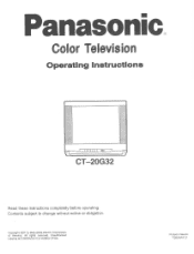 Panasonic CT20G32V CT20G32V User Guide