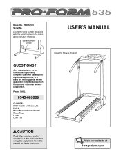 ProForm 535 Treadmill Uk Manual