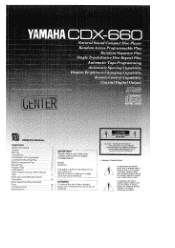 Yamaha CDX-660 Owner's Manual