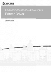 Kyocera FS-3920DN FS-2020D/3920DN/4020DN KX Driver User Guide Rev 10.8