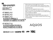 Sharp 4T-B70CT1U 4T-B70CT1U Operation Manual