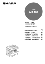Sharp AR-164 AR-164 Operation Manual