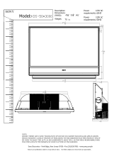 Sony KDS-50A3000 Dimensions Diagram