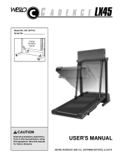 Weslo Cadence Lx45 Treadmill English Manual