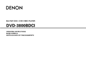 Denon DVD 3800BDCI Owners Manual - English