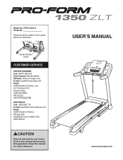 ProForm 1350 Zlt Treadmill Uk Manual