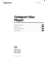 Sony CDP-XA7ES Operating Instructions