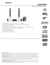 Sony DAV-FR8 Marketing Specifications