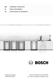 Bosch SHVM78Z53N Installation Instruction