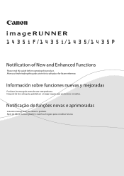 Canon imageRUNNER 1435P Notification of New and Enhanced Functions - imageRUNNER 1400 Series