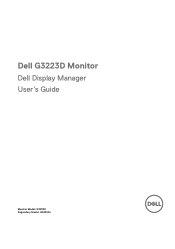 Dell 32 Gaming G3223D G3223D Monitor Display Manager Users Guide