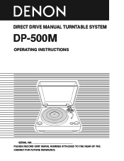 Denon 500M Operating Instructions