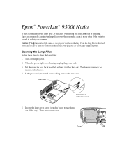 Epson PowerLite 9300i User Manual - Addendum
