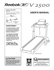 Reebok V2500 Treadmill English Manual