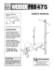 Weider Pro 475 English Manual