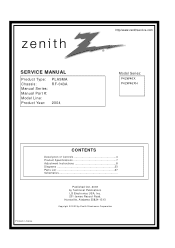 Zenith P42W46X Service Manual
