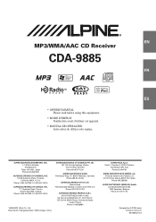 Alpine CDA 9885 Owners Manual