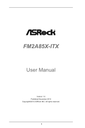 ASRock FM2A85X-ITX User Manual