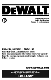 Dewalt DWE46155 Instructional Manual - Type 1 1