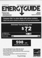 Electrolux ERFG2393AS Energy Guide