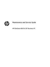 HP EliteDesk 800 G4 Maintenance and Service Guide