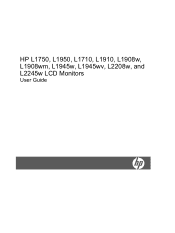 HP L2208w HP L1750, L1950, L1710, L1910, L1908w, L1908wm, L1945w, L1945wv, L2208w, and L2245w LCD Monitors User Guide