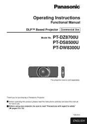 Panasonic PTDZ8700U PTDS8500U User Guide