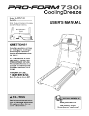 ProForm 730i Treadmill English Manual