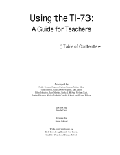 Texas Instruments TI-73TP Teachers Guide