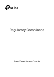 TP-Link ER7212PC Router and OC Overview of Regulatory ComplianceUN