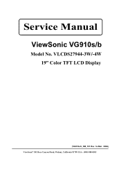 ViewSonic VG910S Service Manual