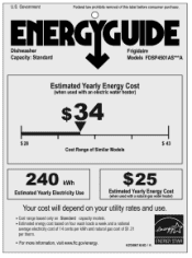 Frigidaire FDSP4501AS Energy Guide