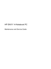 HP ENVY Notebook - 14t-u100 HP ENVY 14 Notebook PC Maintenance and Service Guide