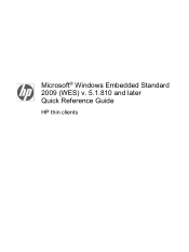 HP T5730w Microsoft Windows Embedded Standard 2009 (WES) v. 5.1.810 and later Quick Reference Guide