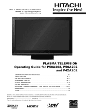 Hitachi P50A202 Owners Guide