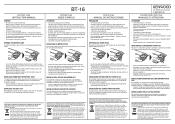 Kenwood BT-16 User Manual
