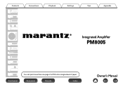 Marantz PM8005 Owner's Manual in English