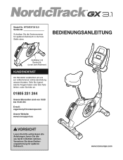 NordicTrack Gx 3.1 Bike German Manual