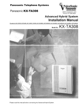 Panasonic KXTA308 Installation Manual