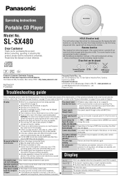 Panasonic SL-SX480W SLSX480 User Guide